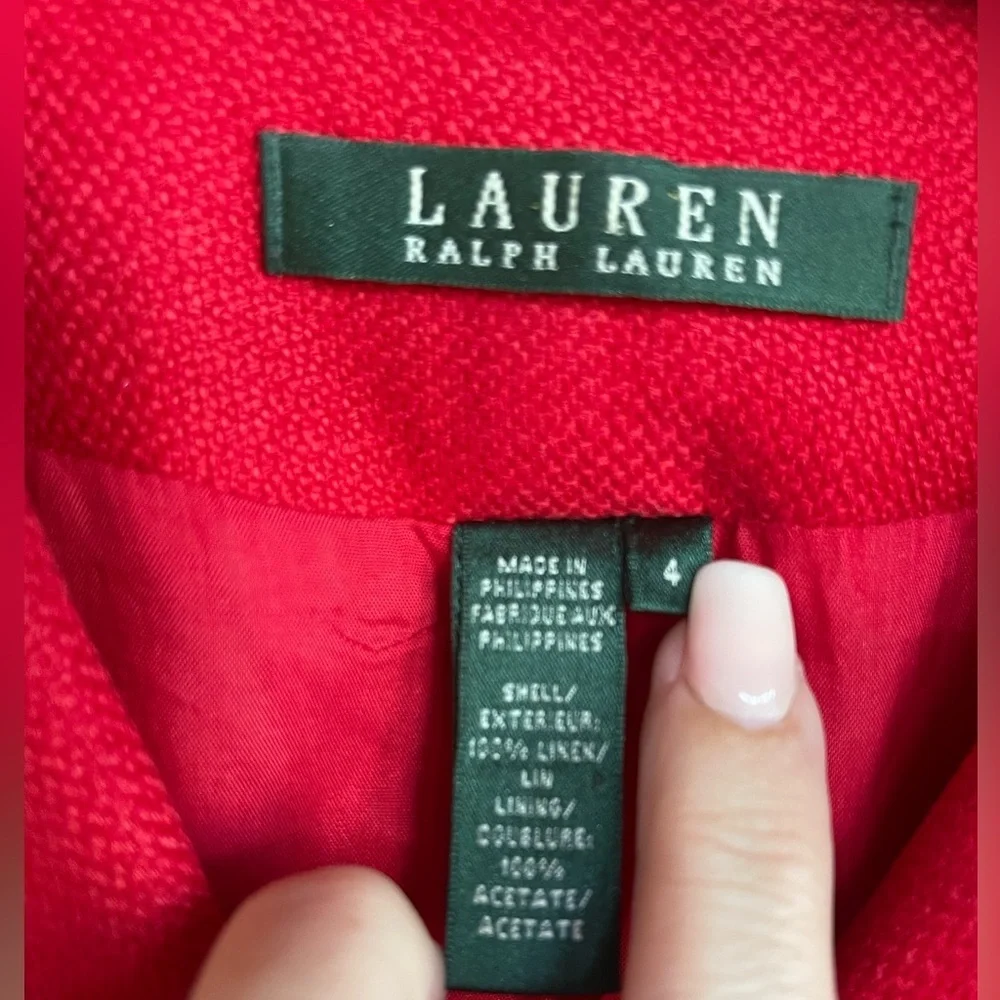 🔥❤️Ralph Lauren nautical inspired red blazer size 4. Beautiful linen, classic!